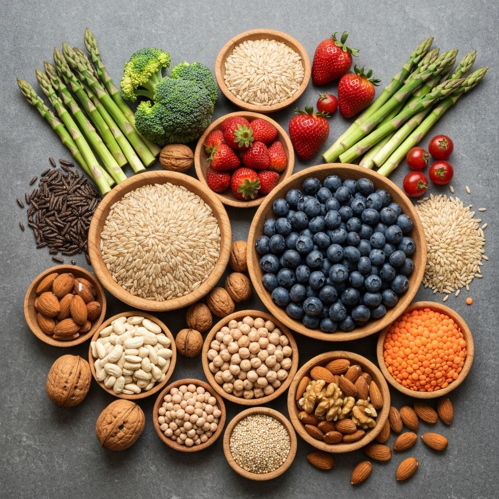 High-fiber foods collection